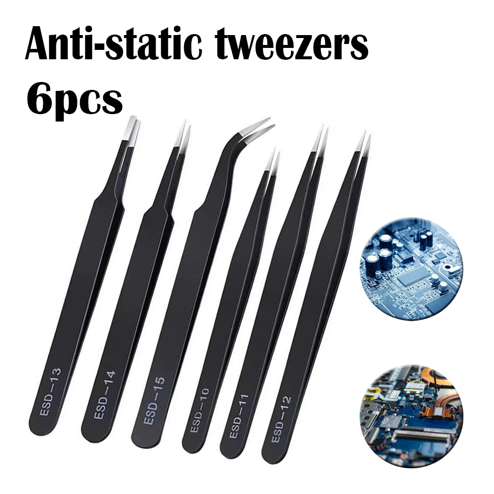 Diy Electronics Repair - VETUS Anti Static Stainlesss Steel Tweezers