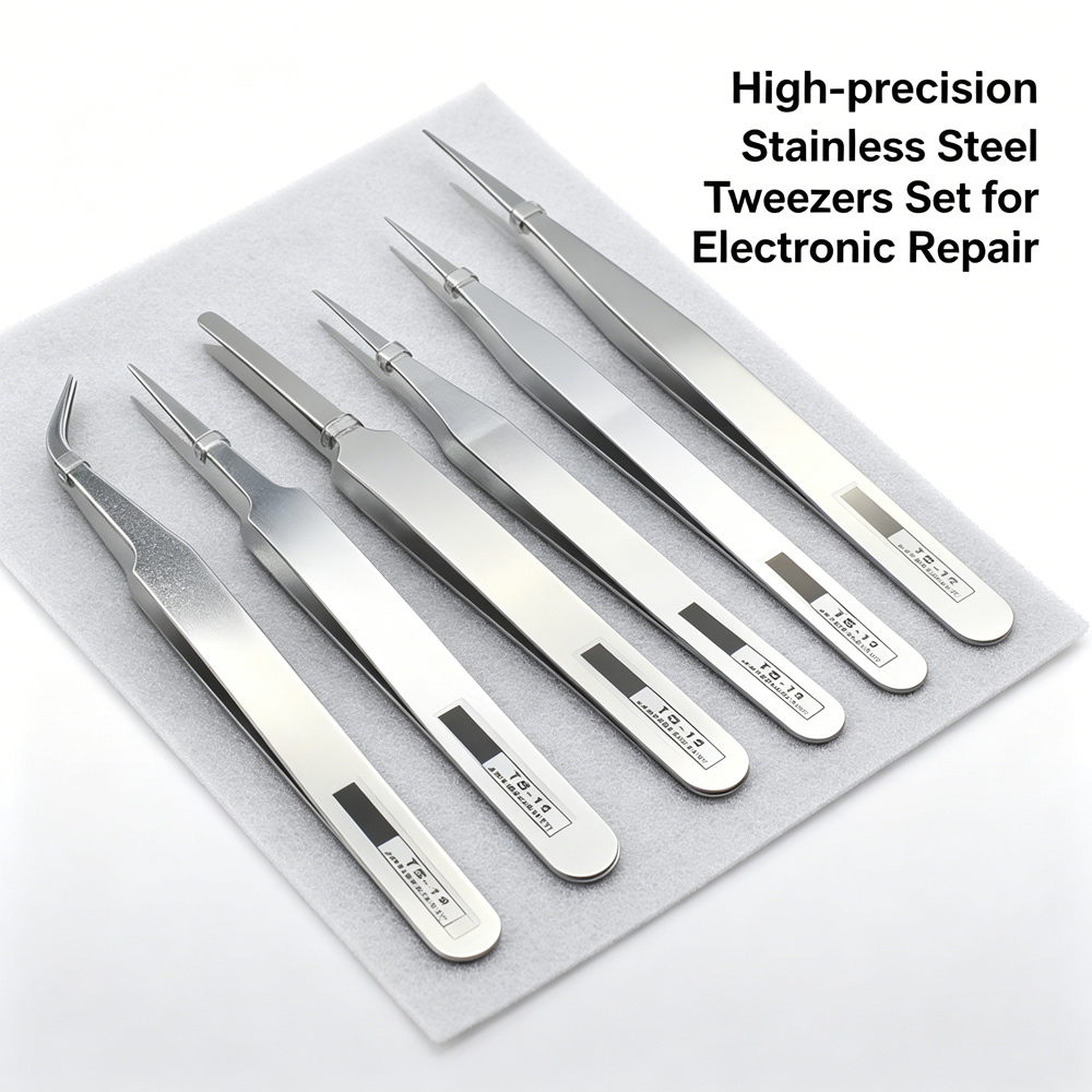 Diy Kit Elektronik - Anti-magnetic Stainless Steel Tweezers Kit 6