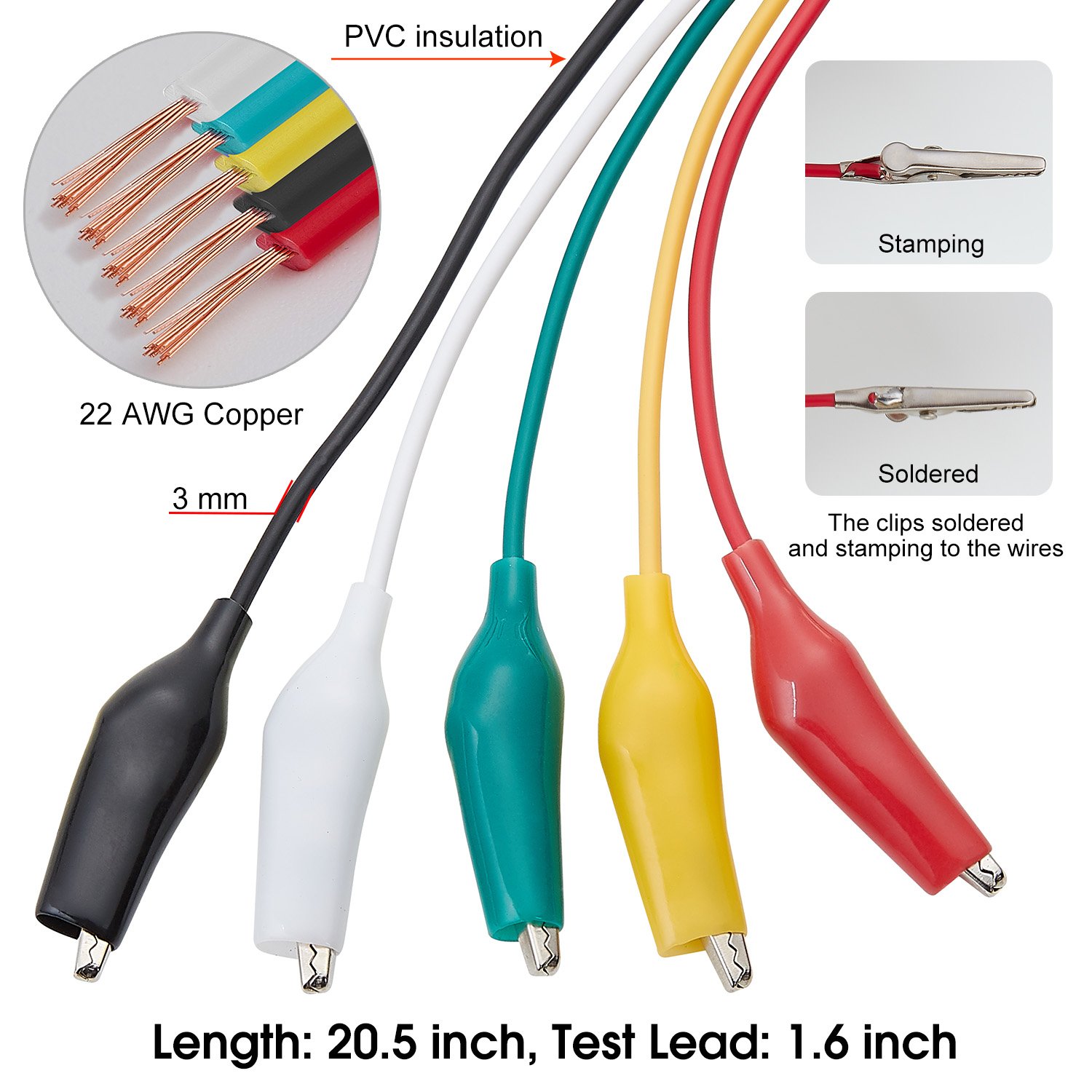 10pcs 30cm 35mm Alligator Clip - Crocodile Clip Set recension och pris
