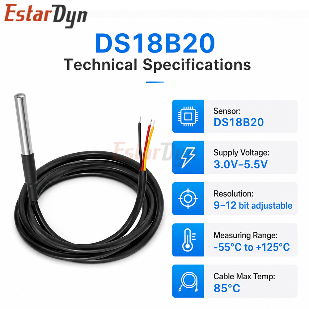 Estardyn DS18B20 Waterproof Di - Ds18B20 Temperature Sensor recension och pris
