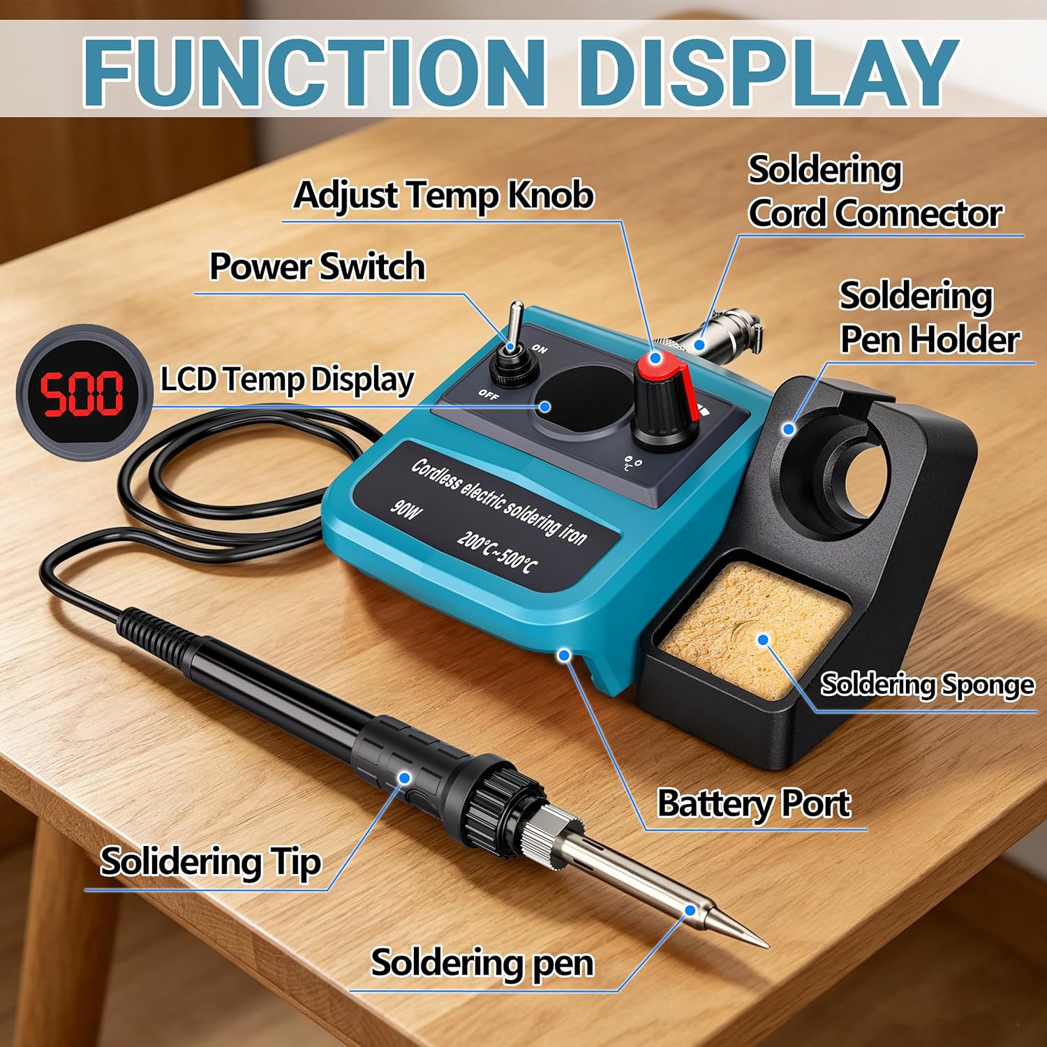 90W LED Digital Cordless Solde - Diy Electronics Set recension och pris