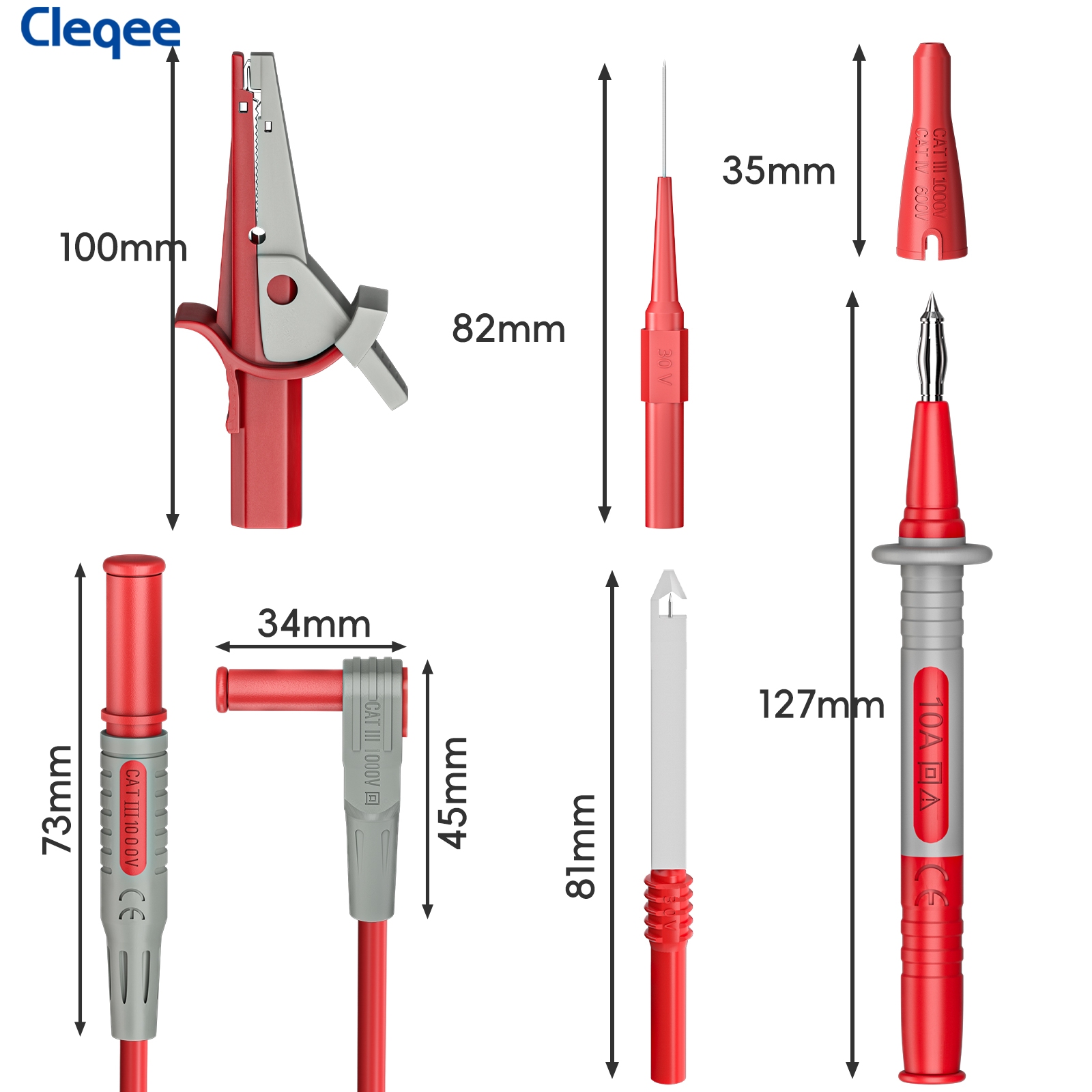 Cleqee CKT004 multimeter test  - Crocodile Clip Set recension och pris
