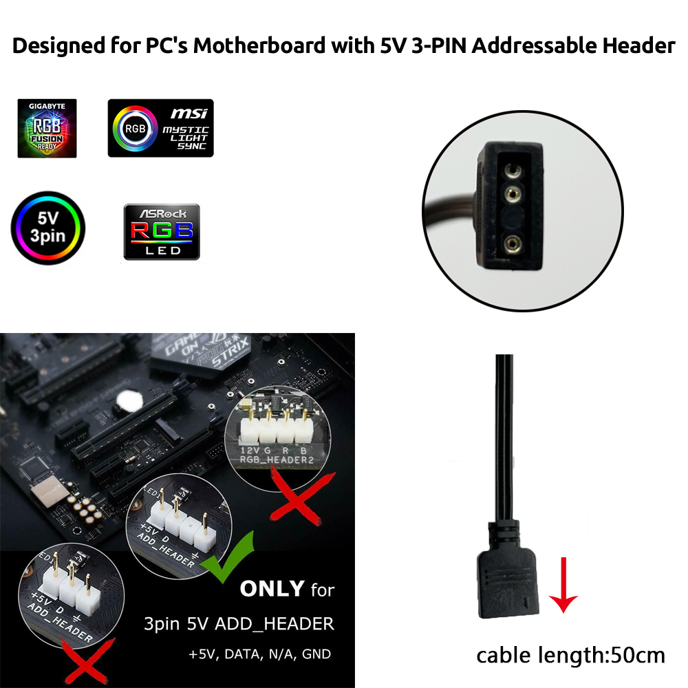 5V ARGB 3Pin Header for Asus A - Diy Electronics Case recension och pris